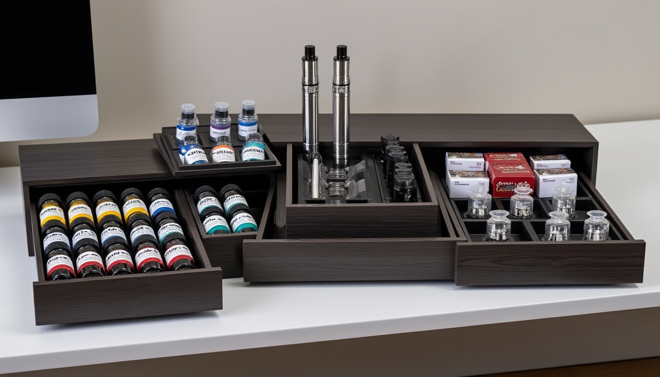 découvrez comment mytidyvape révolutionne le rangement et l'organisation des accessoires de vape, offrant des solutions pratiques, élégantes et innovantes pour tous les vapoteurs soucieux de maintenir leur matériel en ordre.