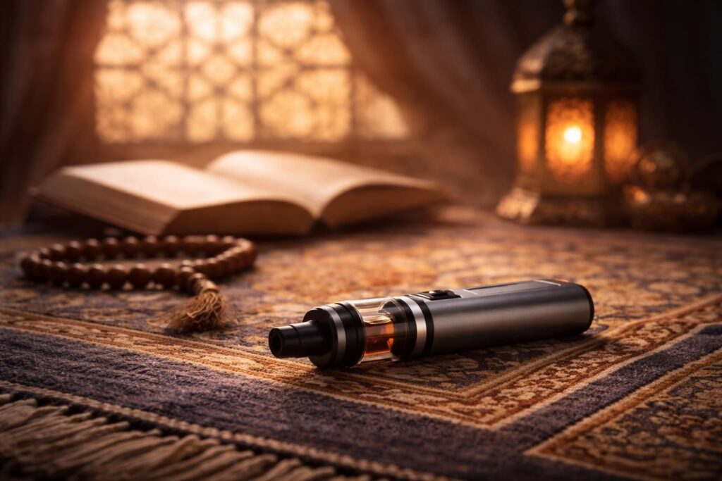 découvrez comment l'utilisation de la cigarette électronique pendant le ramadan influence les pratiques spirituelles et les règles de jeûne.